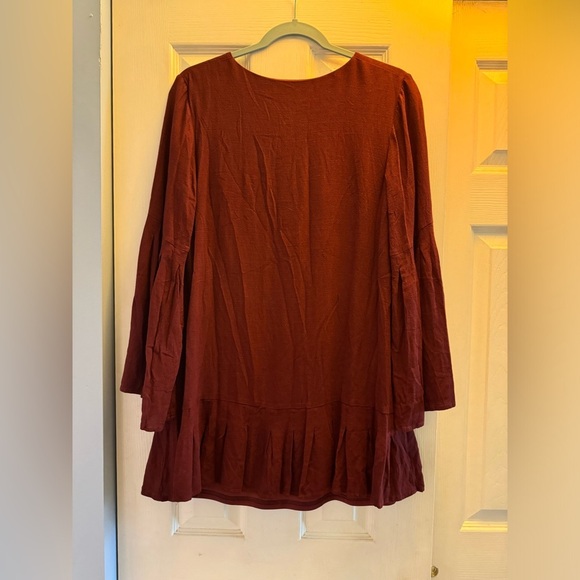 Altar’d State Flared Bell Sleeve Fully Lined Red Mini Dress• Medium - Picture 2 of 7